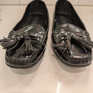 Hugo Boss Women's Patent Leather Tassel Moccasins Size 7 US